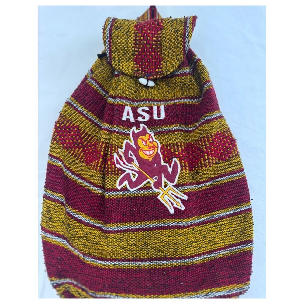 Arizona State University Southwestern Woven Backpack Maroon Gold Sparky Mascot